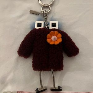 FENDI Silver Burgundy Owl Keychain- this item was not sold - it’s for sale!